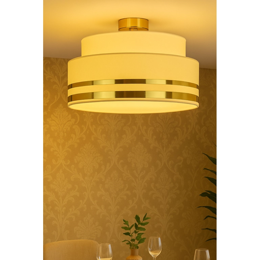 Griestu lampa TAMI 1xE27/60W/230V bēša/zelta