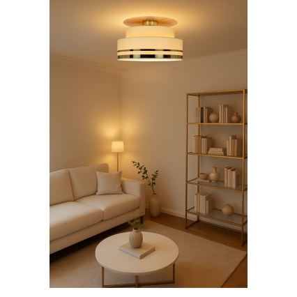Griestu lampa TAMI 1xE27/60W/230V bēša/zelta