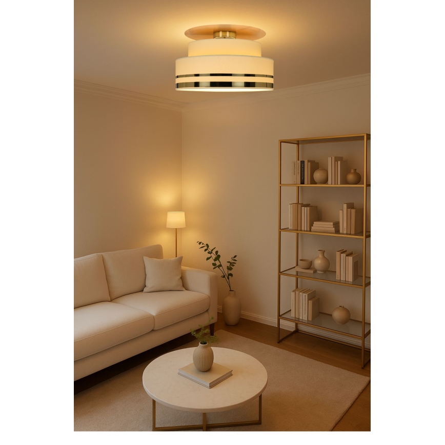 Griestu lampa TAMI 1xE27/60W/230V bēša/zelta