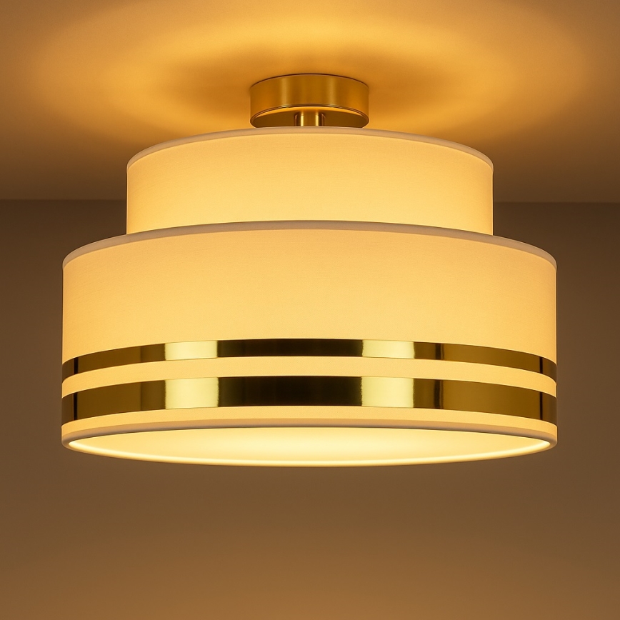 Griestu lampa TAMI 1xE27/60W/230V bēša/zelta