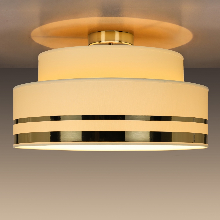 Griestu lampa TAMI 1xE27/60W/230V bēša/zelta
