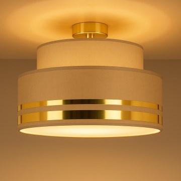 Griestu lampa TAMI 1xE27/60W/230V d. 40 cm brūna/zelta
