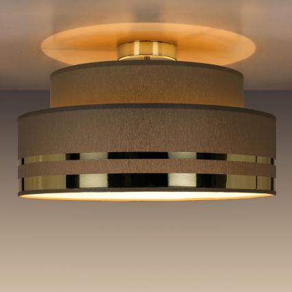 Griestu lampa TAMI 1xE27/60W/230V d. 40 cm brūna/zelta