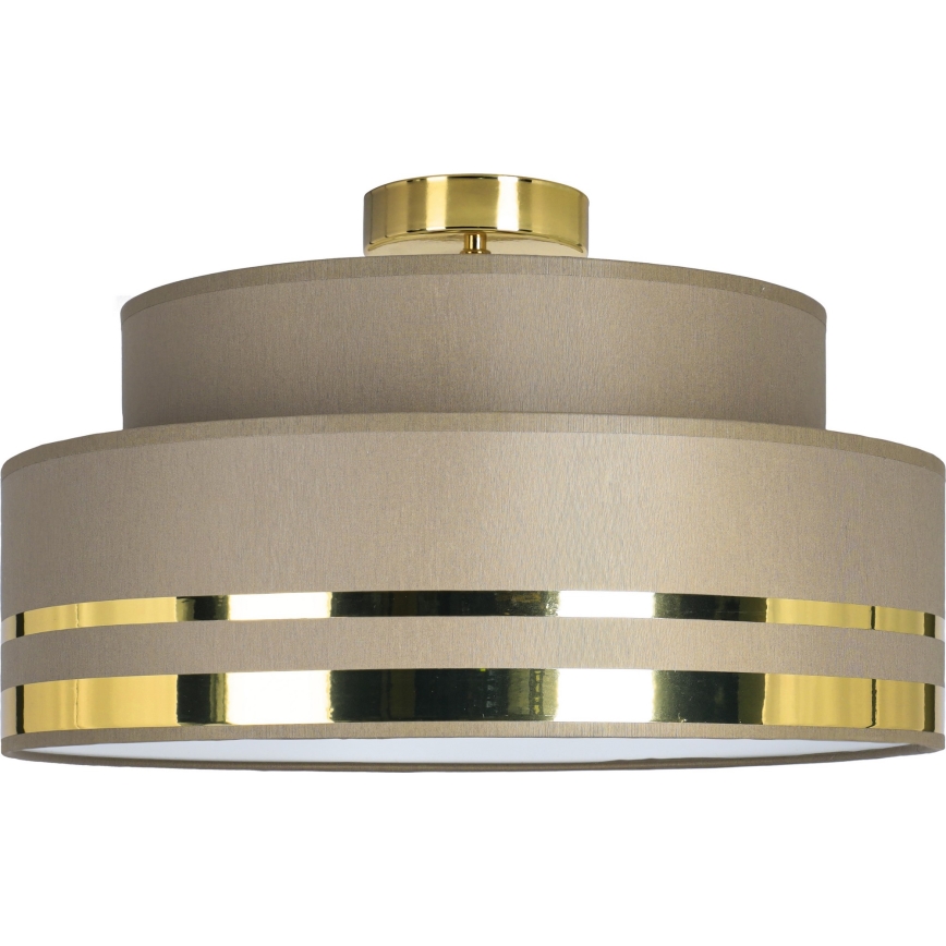 Griestu lampa TAMI 1xE27/60W/230V d. 40 cm brūna/zelta