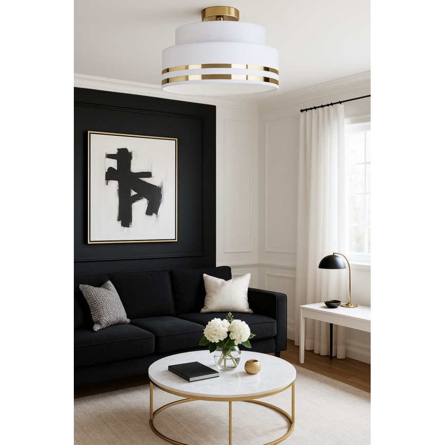 Griestu lampa TAMI 1xE27/60W/230V krēmkrāsa/zelta