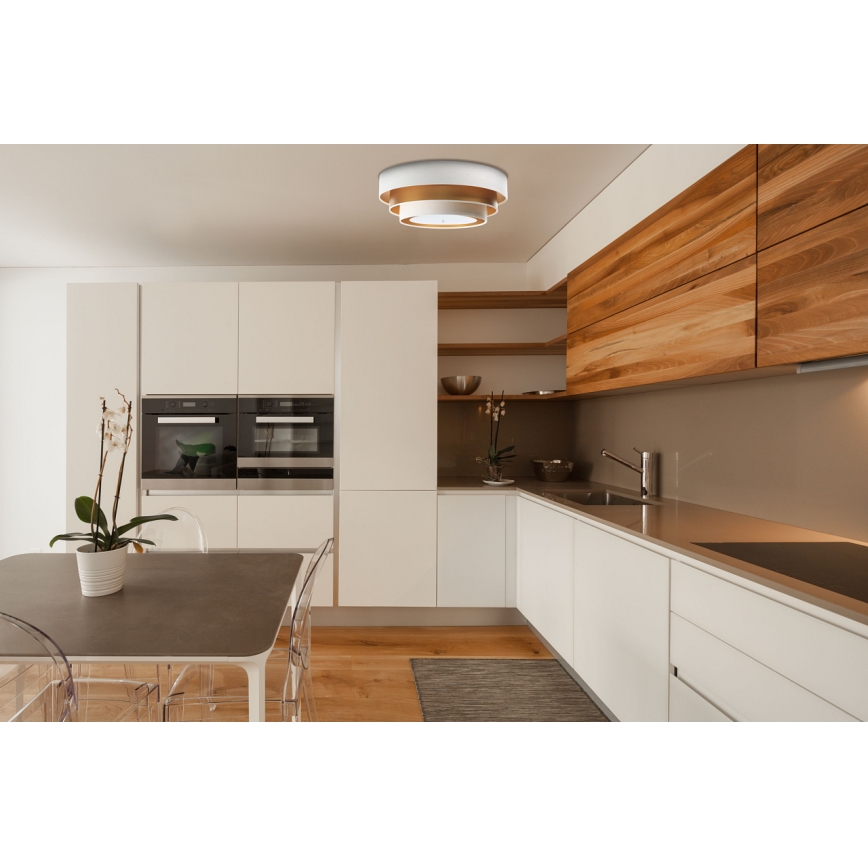 Griestu lampa TRINITI 2xE27/60W/230V balta/zelta