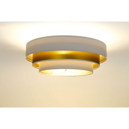 Griestu lampa TRINITI 2xE27/60W/230V balta/zelta