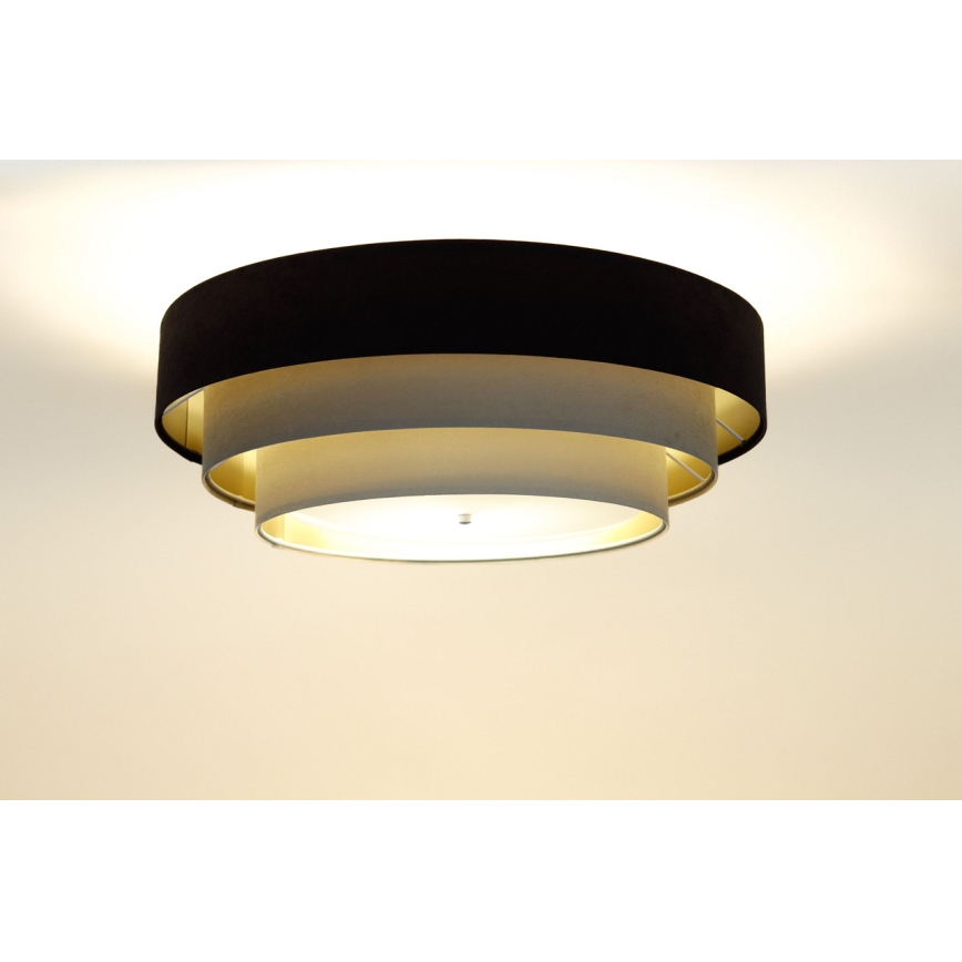 Griestu lampa TRINITI 2xE27/60W/230V brūna/bēša/zelta