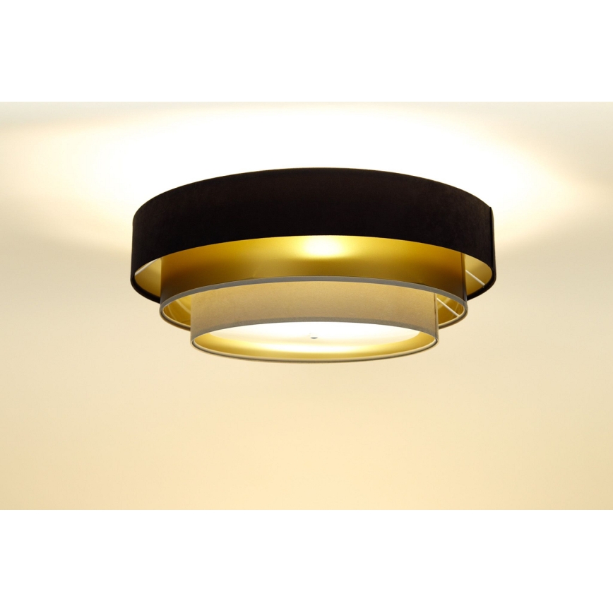 Griestu lampa TRINITI 2xE27/60W/230V brūna/zelta/bēša