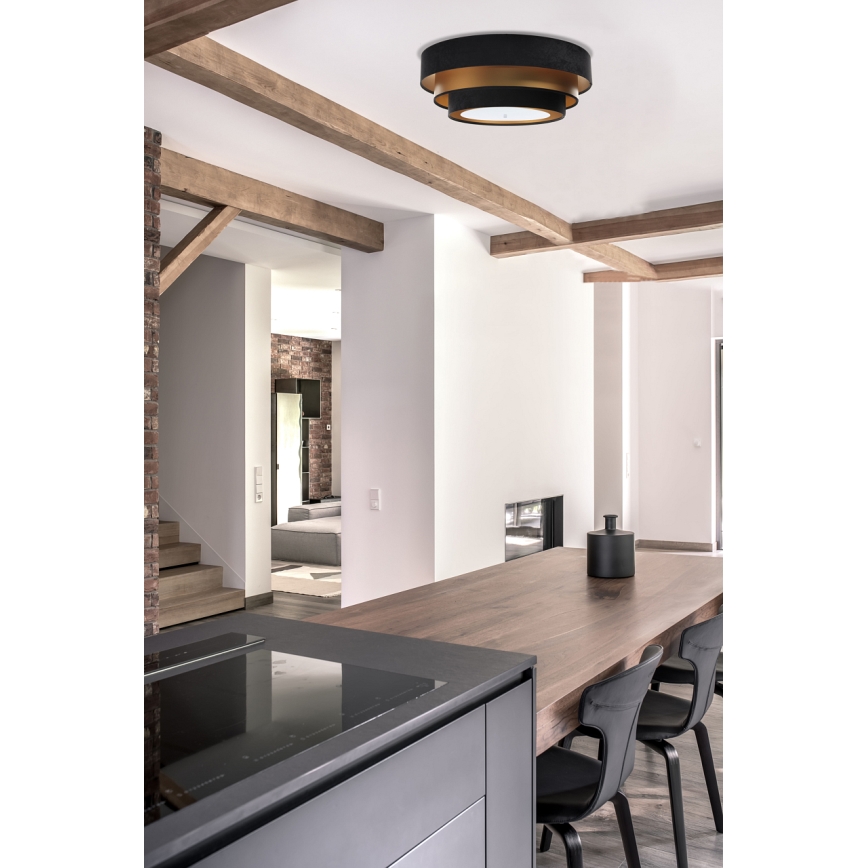 Griestu lampa TRINITI 2xE27/60W/230V melna/zelta