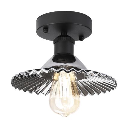 Griestu lampa TRISH 1xE27/15W/230V melna/dūmota melna