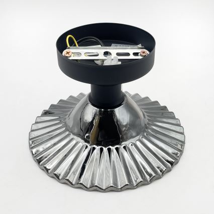 Griestu lampa TRISH 1xE27/15W/230V melna/dūmota melna