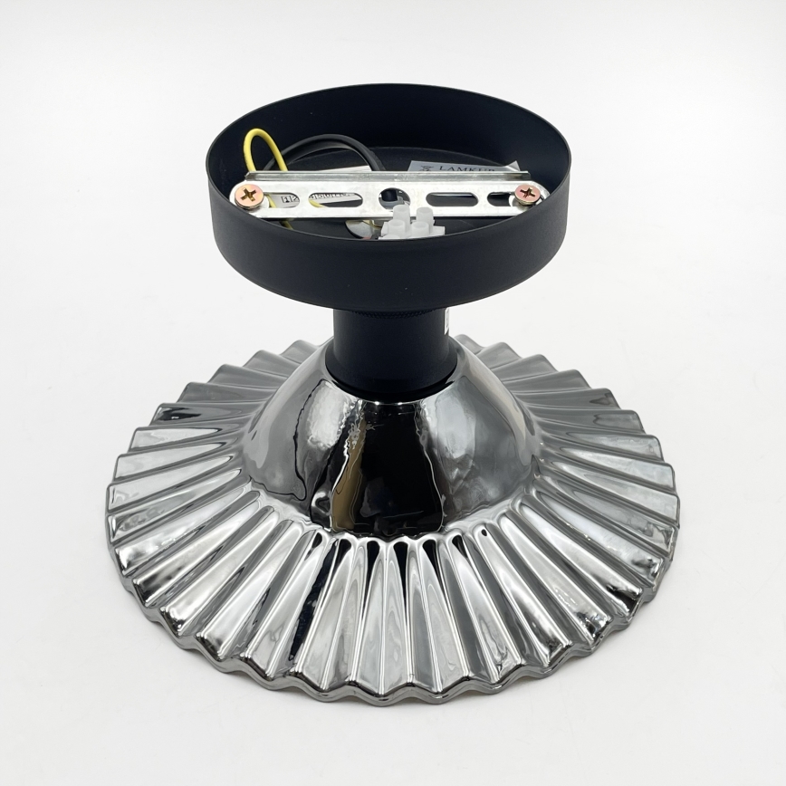 Griestu lampa TRISH 1xE27/15W/230V melna/dūmota melna