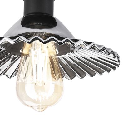 Griestu lampa TRISH 1xE27/15W/230V melna/dūmota melna