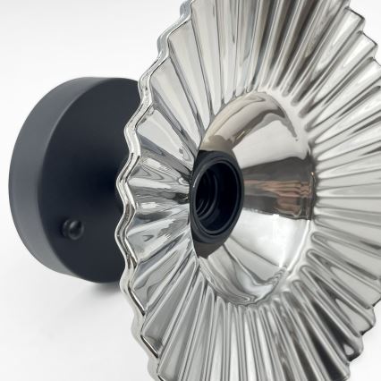 Griestu lampa TRISH 1xE27/15W/230V melna/dūmota melna