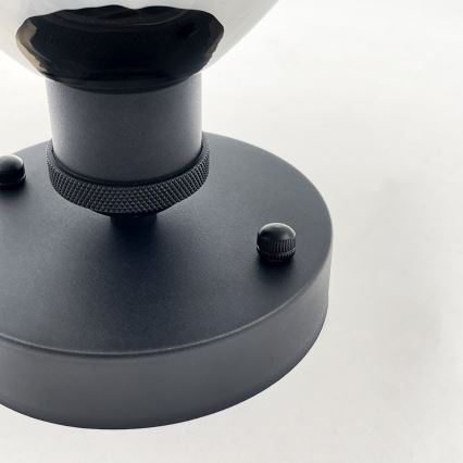 Griestu lampa TRISH 1xE27/15W/230V melna/dūmota melna