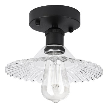 Griestu lampa TRISH virsmas montāžai 1xE27/15W/230V melna/caurspīdīga