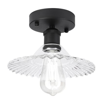 Griestu lampa TRISH virsmas montāžai 1xE27/15W/230V melna/caurspīdīga