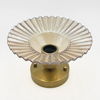 Griestu lampa TRISH, virsmas montējama, 1xE27/15W/230V, zelta/dūmaina bēša