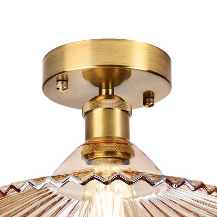 Griestu lampa TRISH, virsmas montējama, 1xE27/15W/230V, zelta/dūmaina bēša