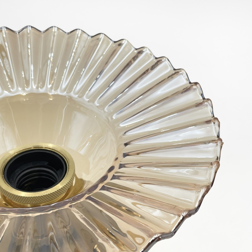 Griestu lampa TRISH, virsmas montējama, 1xE27/15W/230V, zelta/dūmaina bēša