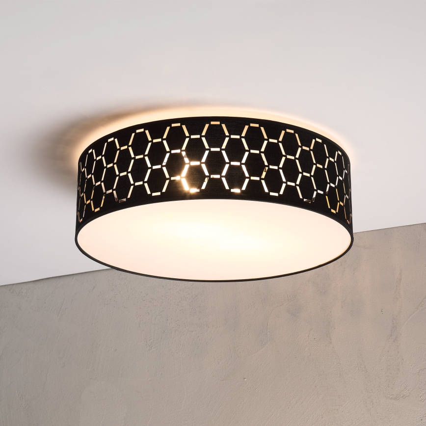 Griestu lampa ULLE 2xE27/15W/230V Ø 45 cm melna