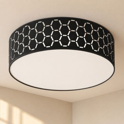 Griestu lampa ULLE 2xE27/15W/230V Ø 45 cm melna