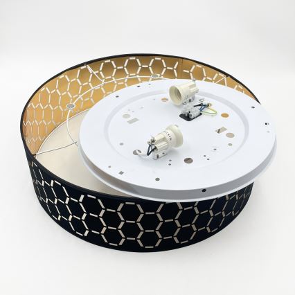 Griestu lampa ULLE 2xE27/15W/230V Ø 45 cm melna