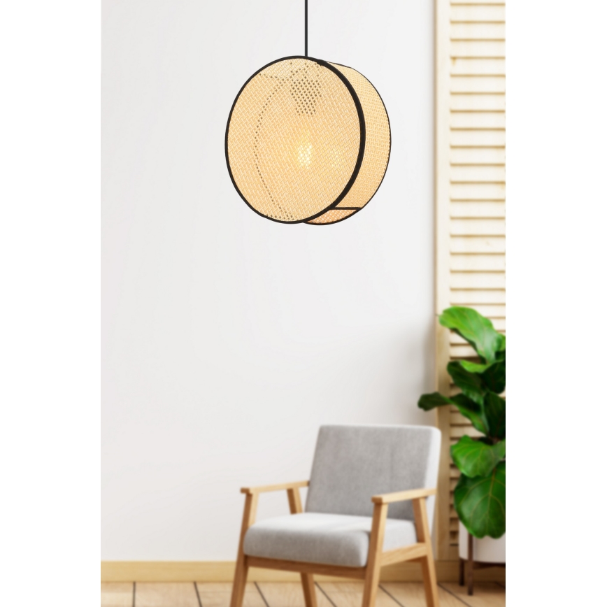 Griestu lampa uz kabeļa BIG DRUM 1xE27/60W/230V bēša/melna
