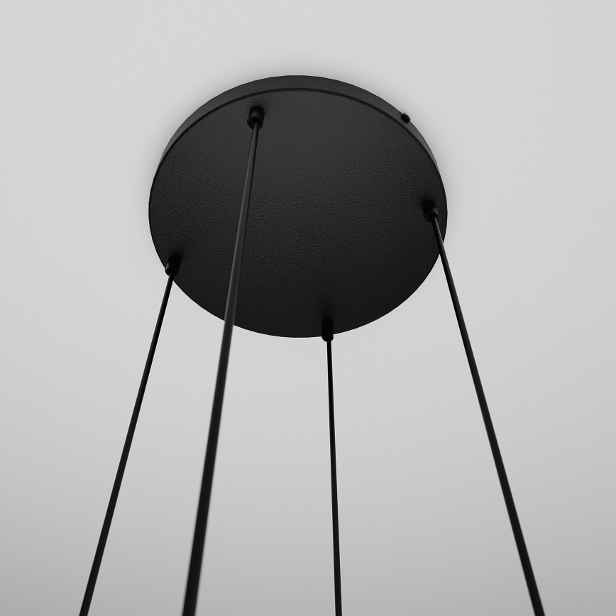 Pakaramais gaismeklis uz vada COSMO 4xE14/10W/230V Ø 40 cm melns/caurspīdīgs/dūmotais melns/bēšs