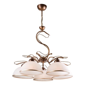 Griestu lampa uz stieņa COBRA 1xE27/60W/230V Ø 30 cm bronza/patina