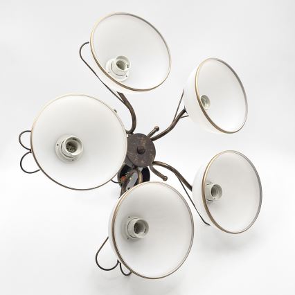 Griestu lampa uz stieņa COBRA 1xE27/60W/230V Ø 30 cm bronza/patina