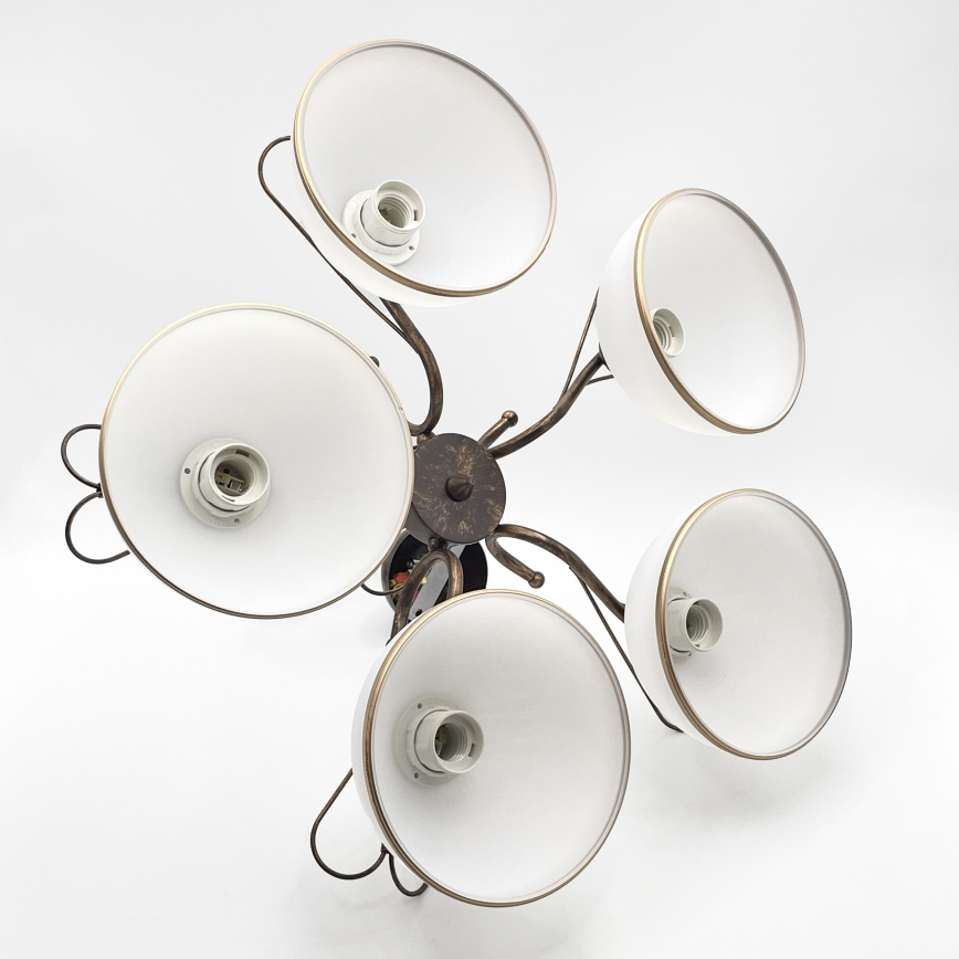 Griestu lampa uz stieņa COBRA 1xE27/60W/230V Ø 30 cm bronza/patina