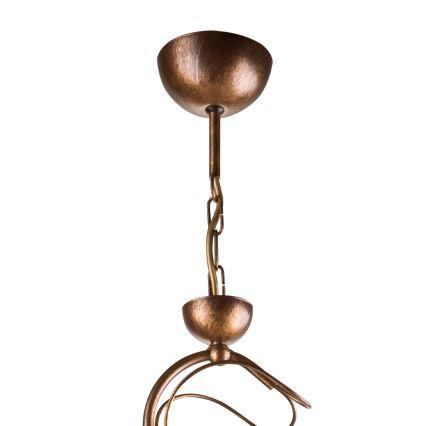 Griestu lampa uz stieņa COBRA 1xE27/60W/230V Ø 30 cm bronza/patina
