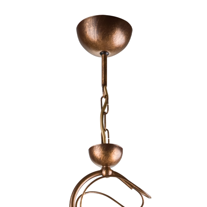 Griestu lampa uz stieņa COBRA 1xE27/60W/230V Ø 30 cm bronza/patina