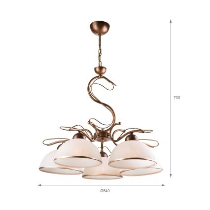 Griestu lampa uz stieņa COBRA 1xE27/60W/230V Ø 30 cm bronza/patina