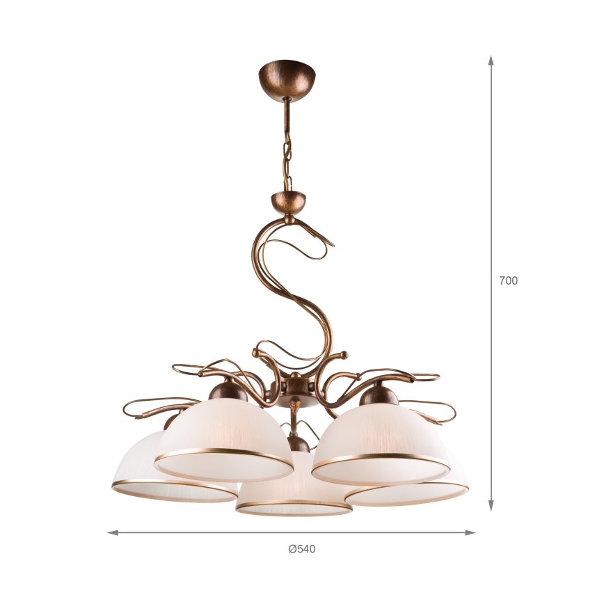 Griestu lampa uz stieņa COBRA 1xE27/60W/230V Ø 30 cm bronza/patina