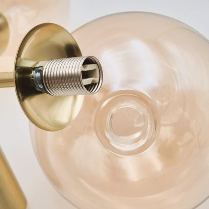 Griestu lampa uz stieņa GEORGIA 3xG9/5W/230V zelta/dūmakaina bēša