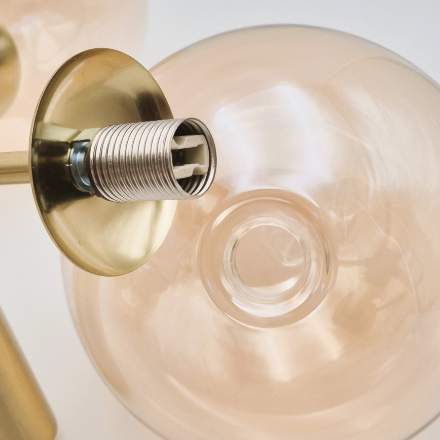 Griestu lampa uz stieņa GEORGIA 3xG9/5W/230V zelta/dūmakaina bēša