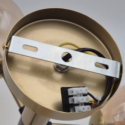 Griestu lampa uz stieņa GEORGIA 3xG9/5W/230V zelta/dūmakaina bēša