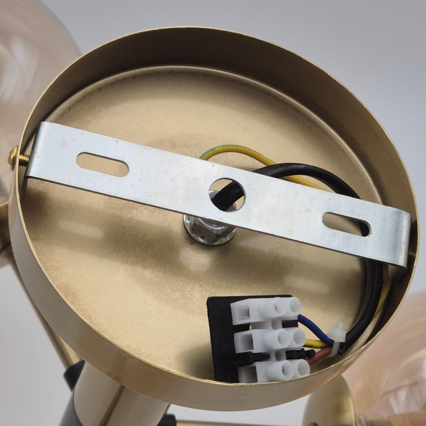 Griestu lampa uz stieņa GEORGIA 3xG9/5W/230V zelta/dūmakaina bēša