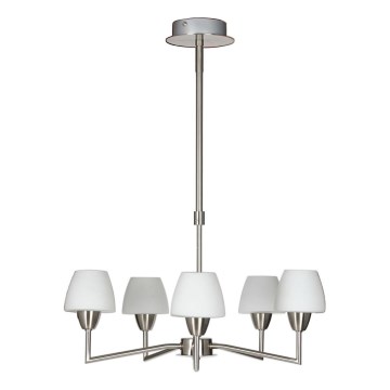 Griestu lampa uz stieņa TOGO 5xG9/40W/230V matēts hroms/balts