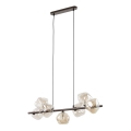 Griestu lampa uz stieples LAVA 7xG9/8W/230V, bronzas/dūmaina bēša