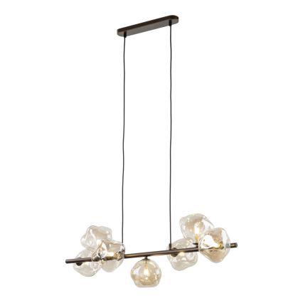 Griestu lampa uz stieples LAVA 7xG9/8W/230V, bronzas/dūmaina bēša