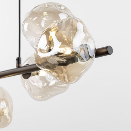 Griestu lampa uz stieples LAVA 7xG9/8W/230V, bronzas/dūmaina bēša