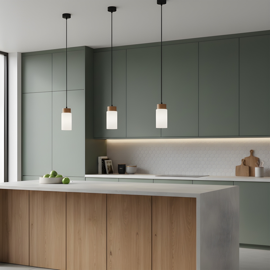 Griestu lampa uz stieples MARKUS 1xE27/15W/230V melns/ozols