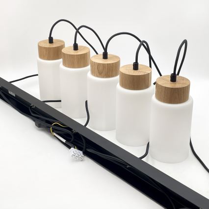 Griestu lampa uz stieples MARKUS 1xE27/15W/230V melns/ozols