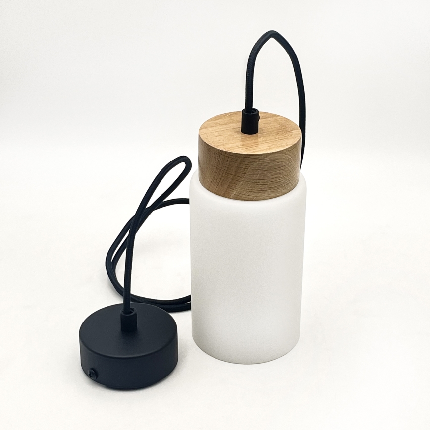 Griestu lampa uz stieples MARKUS 1xE27/15W/230V melns/ozols