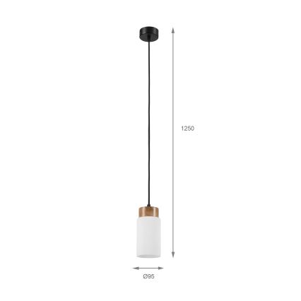 Griestu lampa uz stieples MARKUS 1xE27/15W/230V melns/ozols