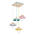 Griestu lampa uz troses MIKO 3xE27/15W/230V, daudzkrāsaina